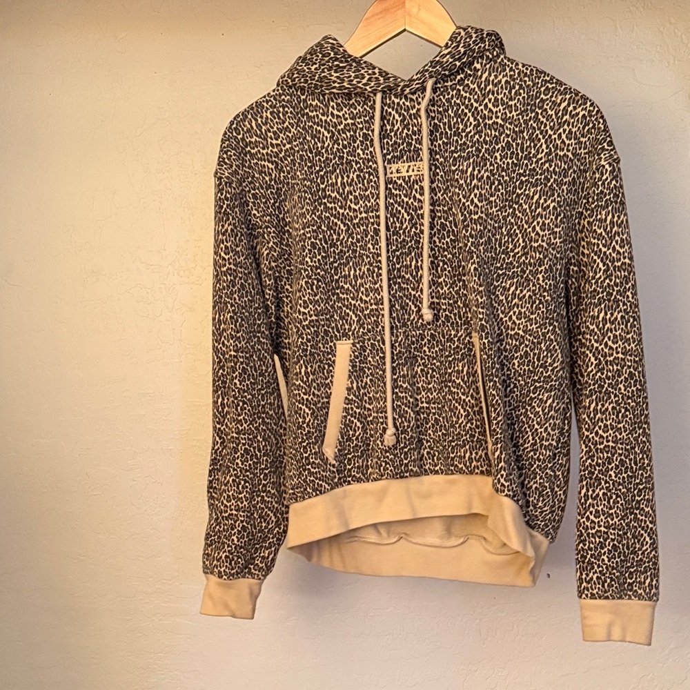 Levi’s Leopard Print Hoodie with Cream Accents